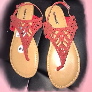 Brand new red cutout sandals